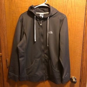North Face size XL Grey Zip Up Hooded Light Jacket